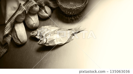 Two fish and five breads Two fish and five breads 135063036
