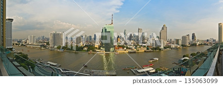 Bangkok Skyline from perspective of the Iconsiam shopping mall Bangkok Skyline from perspective of the Iconsiam shopping mall 135063099
