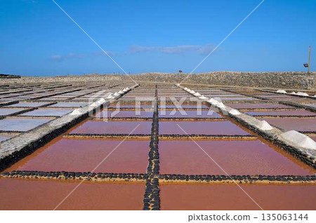 Salt production at Salinas del Carmen on Fuerteventura Salt production at Salinas del Carmen on Fuerteventura 135063144