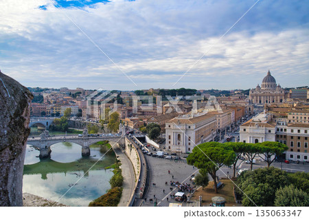 View on the Vatican from Castel Sant Angelo View on the Vatican from Castel Sant Angelo 135063347