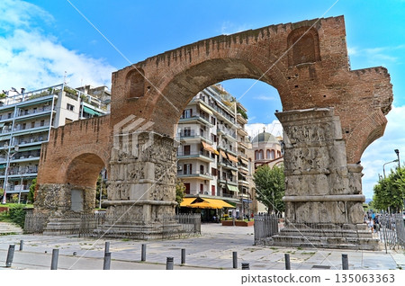 Galerius Arch in Thessaloniki on a sunny day 135063363