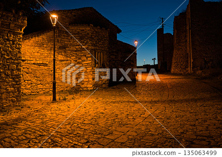 The castle of Berat at night 135063499