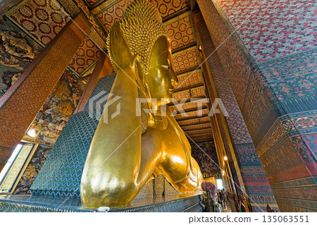 What Pho temple in Bangkok and Reclining Buddha What Pho temple in Bangkok and Reclining Buddha 135063551