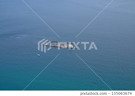 Sunken ship on the coast of Gibraltar Sunken ship on the coast of Gibraltar 135063674