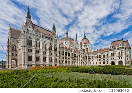 Budapest parliament building from the land side 135063680