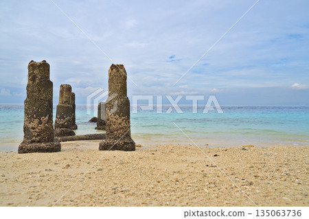Old stone jetty on Samal Island near Davao Old stone jetty on Samal Island near Davao 135063736