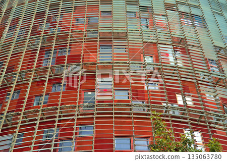 Facade of Torre Glories Scyscraper in Barcelona Facade of Torre Glories Scyscraper in Barcelona 135063780