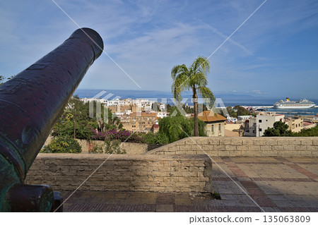 View of the port of Tanger from the city center 135063809