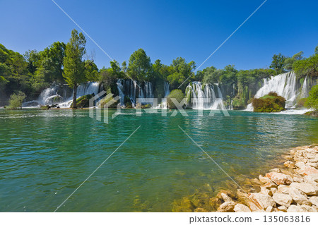 Kravice waterfalls on a sunny day Kravice waterfalls on a sunny day 135063816