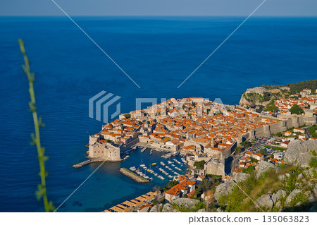 View on Dubrovnik from the lower viewpoint at sunrise View on Dubrovnik from the lower viewpoint at sunrise 135063823