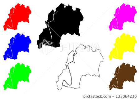 Marikina city (Metro Manila Region, Republic of the Philippines, ROP) map vector illustration, scribble sketch Marikina map 135064230