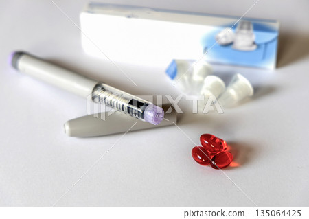 Insulin injection pen or insulin cartridge pen for diabetics. 135064425