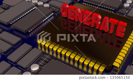 Generative Technology and Artificial Intelligence Innovation Concept 3d render. 135065150