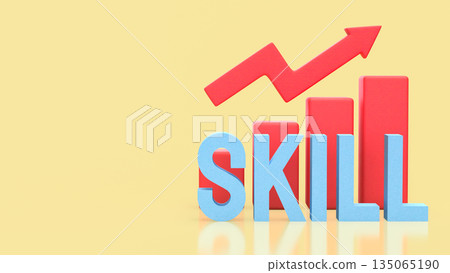 Skill Development Growth Chart for Career and Business Success 3d render. Skill Development Growth Chart for Career and Business Success 3d render. 135065190