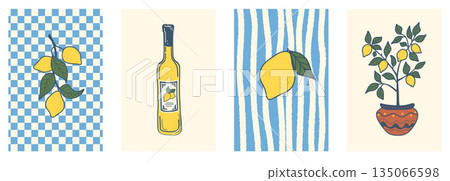 Amalfi Seafood Illustration Posters 135066598