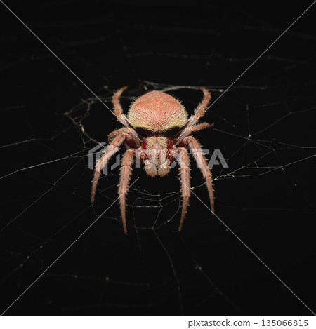 Australasian Garden Orb Weaver Spider or Hortophora transmarina 135066815