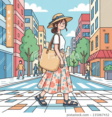 女性的插圖 135067432