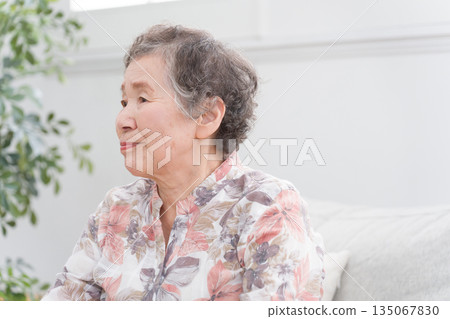 Smiling elderly woman in her 80s Smiling elderly woman in her 80s 135067830