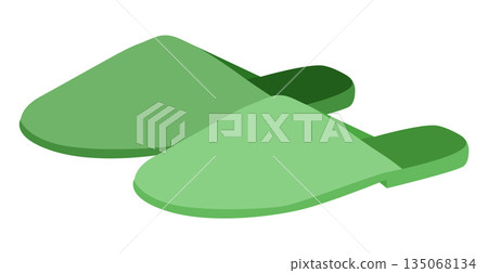 Green slide slipper shoe women flat pair. Closed toe house sandal for home vacation hotel stay. Technical fashion 135068134