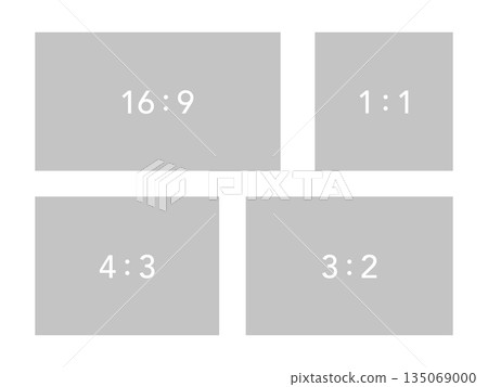 Gray square vector material with various ratios. Variations of templates with ratios suitable for posting images on social media. 135069000