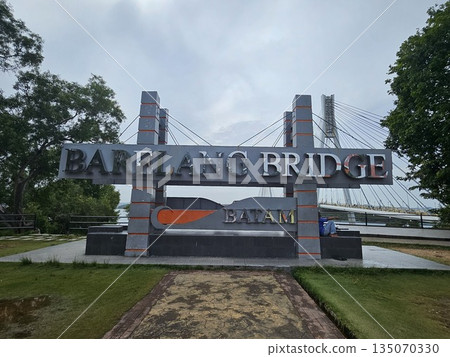 this is sign of Barelang Bridge at Batam City  135070330