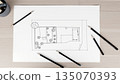 Drawing of the project of landscape design, improvement of the communal area, the territory of a country house 135070393