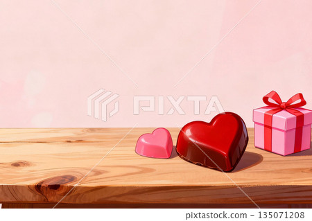 情人節巧克力和禮物圖片 135071208