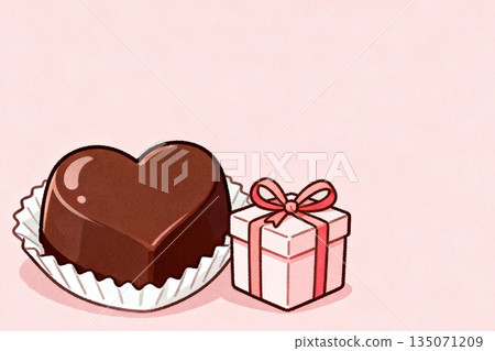情人節主題的巧克力和愛心圖案擺盤 135071209