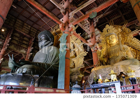 Great Buddha and Nyoirin Kannon statue at Todaiji Temple, Nara Prefecture Great Buddha and Nyoirin Kannon statue at Todaiji Temple, Nara Prefecture 135071309
