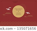 Illustration of a traditional Korean pattern background. 135071656