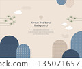 Illustration of a traditional Korean pattern background. 135071657