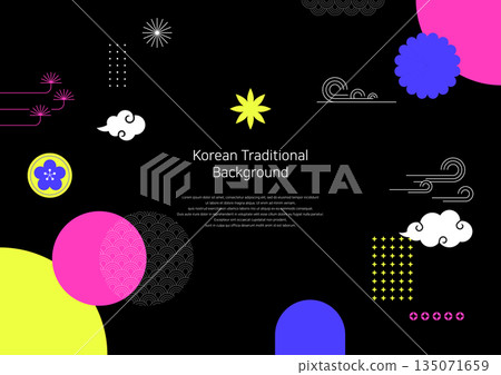 Illustration of a traditional Korean pattern background. 135071659