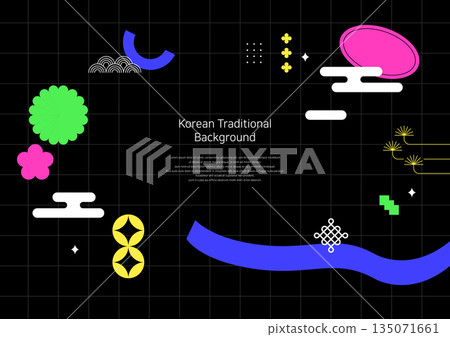 Illustration of a traditional Korean pattern background. Illustration of a traditional Korean pattern background. 135071661