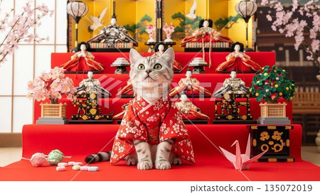 精美的日式摺紙鶴和色彩繽紛的糖果展示 135072019