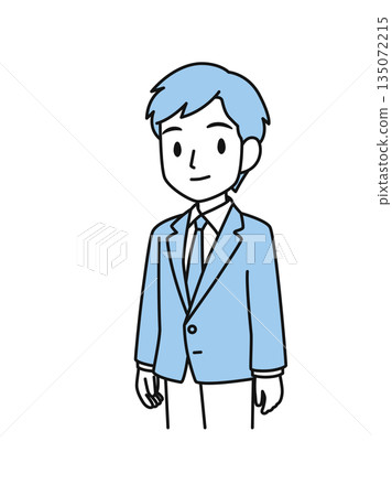 Illustration material of a smiling business man in a suit Illustration material of a smiling business man in a suit 135072215