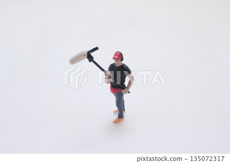 Miniature Construction Worker Figurine With Paint Roller Miniature Construction Worker Figurine With Paint Roller 135072317