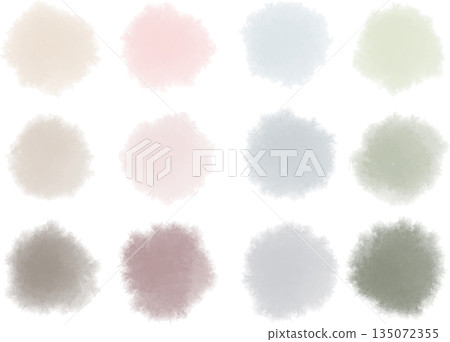 Smudged watercolor texture material set Smudged watercolor texture material set 135072355