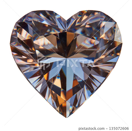 Heart-shaped diamond (transparent background, cutout) 135072606