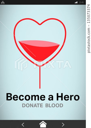 Become a Hero text with heart shape on screen Become a Hero text with heart shape on screen 135073374