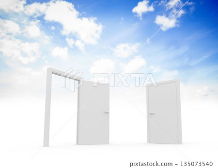 Closed and open doors in sky Closed and open doors in sky 135073540