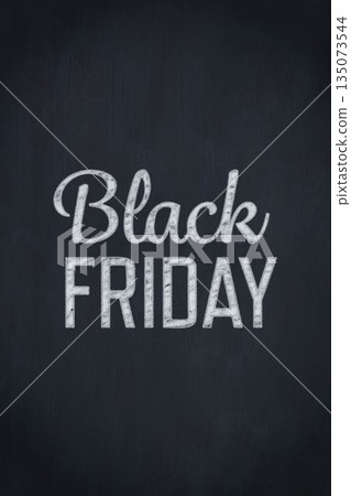 Black Friday text is appearing in flat design poster, with worn chalk-like texture backdrop Black Friday text is appearing in flat design poster, with worn chalk-like texture backdrop 135073544
