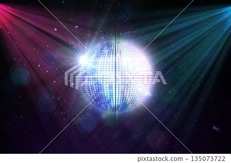Digitally generated shiny disco ball 135073722