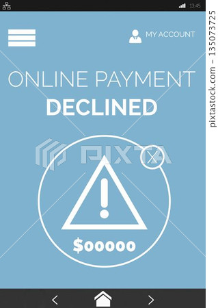 Online payment text on blue mobile display Online payment text on blue mobile display 135073725