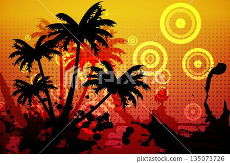 Digitally generated palm tree background Digitally generated palm tree background 135073726