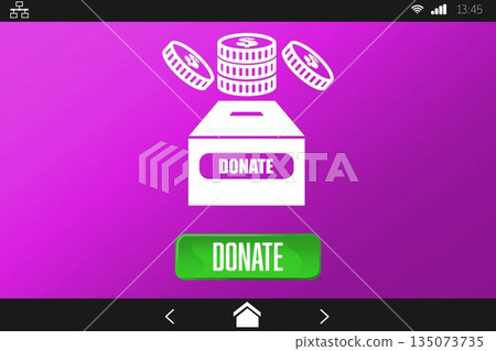 Vector icon of donation, Close-up 135073735