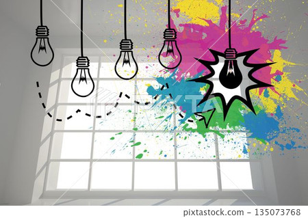 Light bulbs in bright room Light bulbs in bright room 135073768