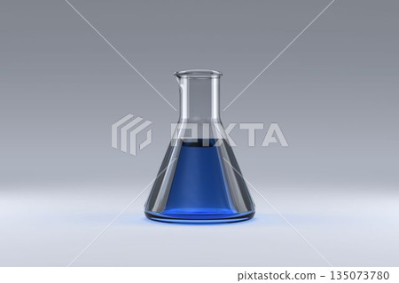 Conical flask with solution Conical flask with solution 135073780