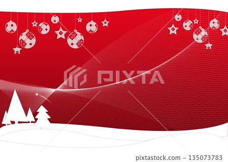 Fir trees with snow flakes Fir trees with snow flakes 135073783