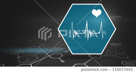 Digital background with heart movement sign 135073842