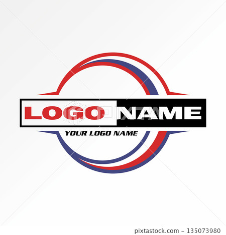 Circle swoosh emblem fast sport speed template garage automobile performance logo design graphic concept creative premium vector stock image top sell 135073980